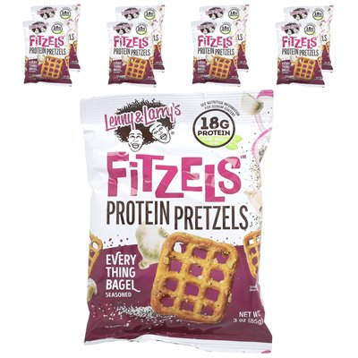 Lenny i Larry's, Fitzels ™, białko precle, wszystko bajgle, 8 paczek, 3 uncje (85 g)
