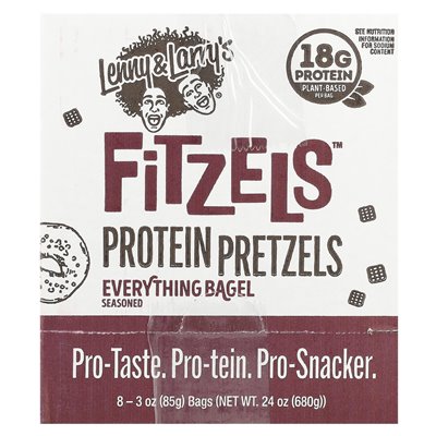Lenny i Larry's, Fitzels ™, białko precle, wszystko bajgle, 8 paczek, 3 uncje (85 g)