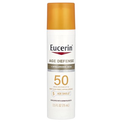 Eucerin, Age Defense, Lightweight Sun Stale Stale For Face, SPF 50, Fragrance Free, 2,5 fl oz (75 ml)