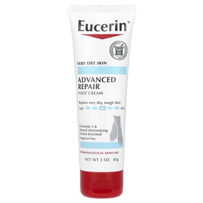 Eucerin, Advanced Repair Foot Creme, Fragrance Free, 3 uncje (85 g)