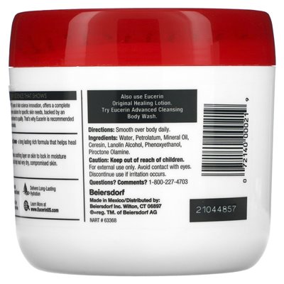 Eucerin, Oryginalny Krem Leczniczy, Bardzo Sucha, Uszkodzona Skóra, Bezzapachowy, 16 uncji (454 g)