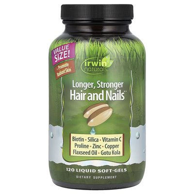 Irwin Naturals, Longer, Stronger Hair & Nails™, 120 Liquid Soft Irons