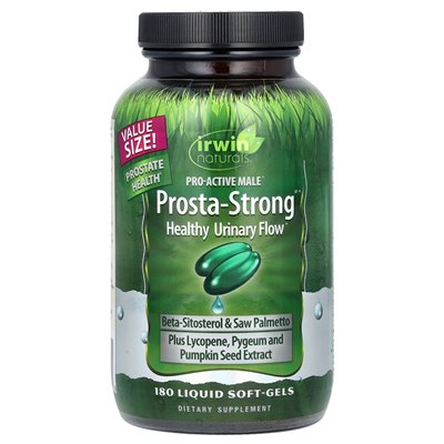 Irwin Naturals, proaktywny mężczyzna, prosty, zdrowy przepływ moczu, 180 płynnych miękkich żelazów Irwin Naturals, proaktywny mężczyzna, prosty, zdrowy przepływ moczu, 180 płynnych miękkich żelazów