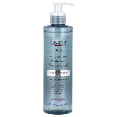 Eucerin, Gesicht, Feuchtigkeitsspendendes Reinigungsgel, parfümfrei, 13,5 fl oz (400 ml)