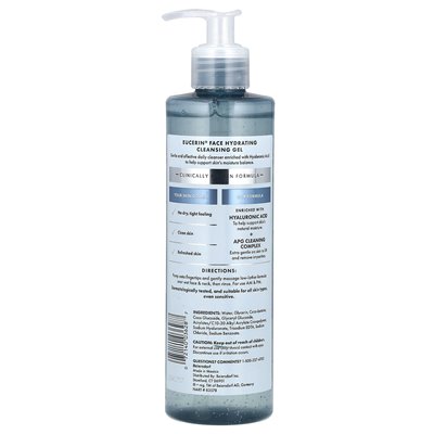 Eucerin, Gesicht, Feuchtigkeitsspendendes Reinigungsgel, parfümfrei, 13,5 fl oz (400 ml)