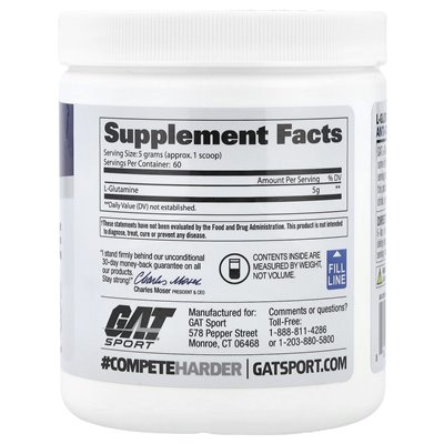 GAT, L-Glutamin, unraffiniert, 10,58 oz (300 g)