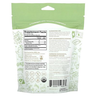 Kos, Bio-Ashwagandha-Pulver, 6,2 oz (175 g)