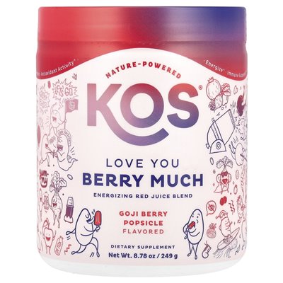 Kos, Love You Berry, Energiespendende rote Saftmischung, Gojibeeren-Eis am Stiel, 8,78 uncji (249 g)