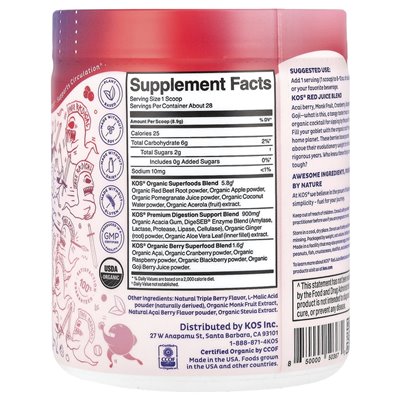 Kos, Love You Berry, Energiespendende rote Saftmischung, Gojibeeren-Eis am Stiel, 8,78 uncji (249 g)