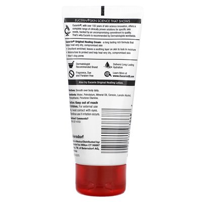 Eucerin, Oryginalna Krem Leczniczy, Bardzo Sucha, Uszkodzona Skóra, Bezzapachowy, 2 uncji (57 g)