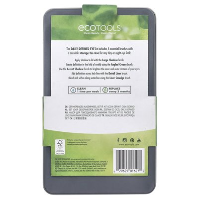 Ecotools, Daily Defined Eye Kit, 5-teiliges Set und Dosenaufbewahrung