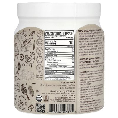 KOS, Bio-Kokosmilchpulver, 12,6 oz (358 g)