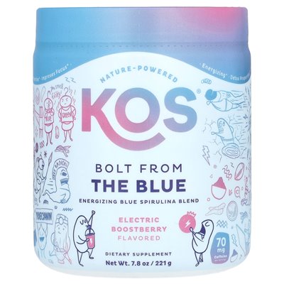 Kos, śruba z niebieskiego, energetyzująca niebieska mieszanka spiruliny, elektryczny boostberry, 7,8 uncji (221 g) Kos, śruba z niebieskiego, energetyzująca niebieska mieszanka spiruliny, elektryczny boostberry, 7,8 uncji (221 g)