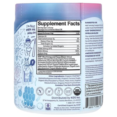 Kos, śruba z niebieskiego, energetyzująca niebieska mieszanka spiruliny, elektryczny boostberry, 7,8 uncji (221 g) Kos, śruba z niebieskiego, energetyzująca niebieska mieszanka spiruliny, elektryczny boostberry, 7,8 uncji (221 g)
