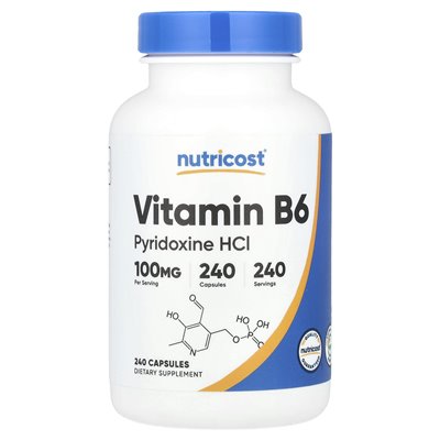 Nutę, witamina B6, 100 mg, 240 kapsułek