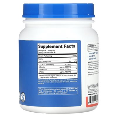 Nutricost, Performance, BCAA, Watermelon, 1,8 LB (810 g)
