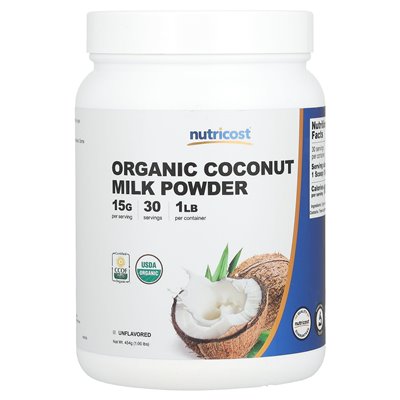 Nutricost, Organic Coconut Milk Powder, Unsweetened, 1 lb (454 g)