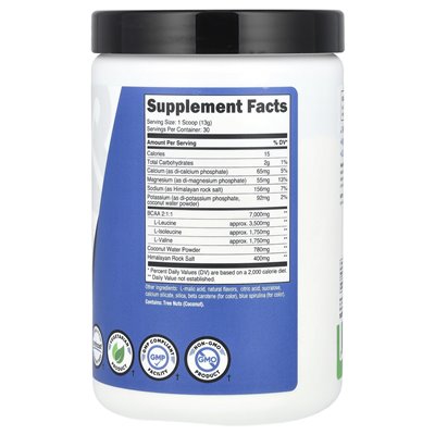Nutricost, wydajność, BCAA+, zielone jabłko, 13,5 uncji (378 g)