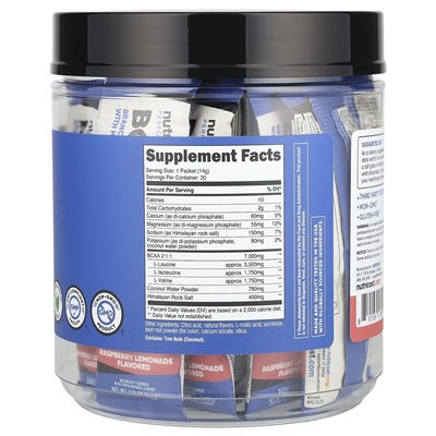 Nutricost, Performance, BCAA+, Raspberry Lemonade, 20 pakietów, 0,5 uncji (14 g) każdy Nutricost, Performance, BCAA+, Raspberry Lemonade, 20 pakietów, 0,5 uncji (14 g) każdy
