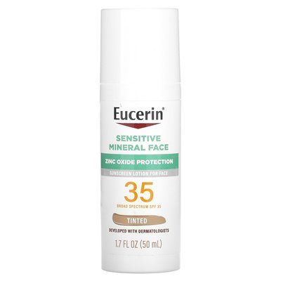 Eucerin, Delikatny Mineralny Krem Przeciwsłoneczny do Twarzy, SPF 35, Kolorowy, 1,7 fl oz (50 ml)
