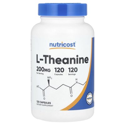 Nutricost, L-teanina, 200 mg, 120 kapsułek