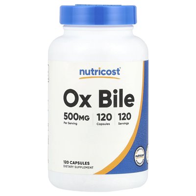 Nutricost, żółta wołu, 500 mg, 120 kapsułek