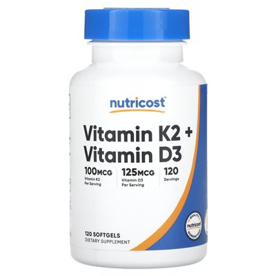 Nutę, witamina K2 + witamina D3, 120 miękkich