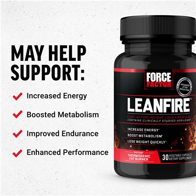 Force Factor, LeanFire, Szybko Działająca Formuła Odchudzania, 30 Wegetariańskich Kapsułek Force Factor, LeanFire, Szybko Działająca Formuła Odchudzania, 30 Wegetariańskich Kapsułek