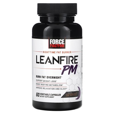 Współczynnik siły, Leanfire® PM, nocny palnik tłuszczu, 60 kapsułek warzywnych Współczynnik siły, Leanfire® PM, nocny palnik tłuszczu, 60 kapsułek warzywnych