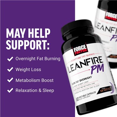 Współczynnik siły, Leanfire® PM, nocny palnik tłuszczu, 60 kapsułek warzywnych Współczynnik siły, Leanfire® PM, nocny palnik tłuszczu, 60 kapsułek warzywnych