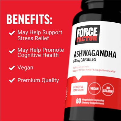 Współczynnik siły, Ashwagandha, 600 mg, 60 kapsułek warzywnych