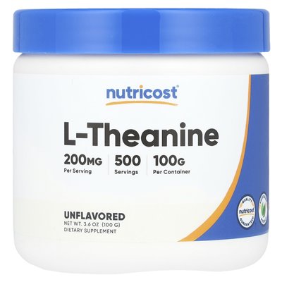 Nutricost, L-teanina, niezmożone, 3,6 uncji (100 g)