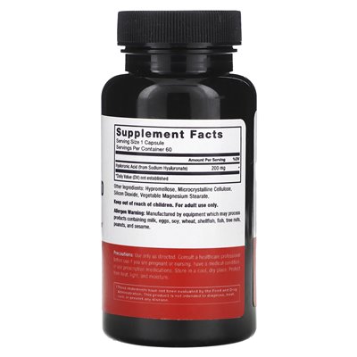 Force Factor, Hyaluronic Acid, 200 mg, 60 Vegetable Capsules Force Factor, Hyaluronic Acid, 200 mg, 60 Vegetable Capsules
