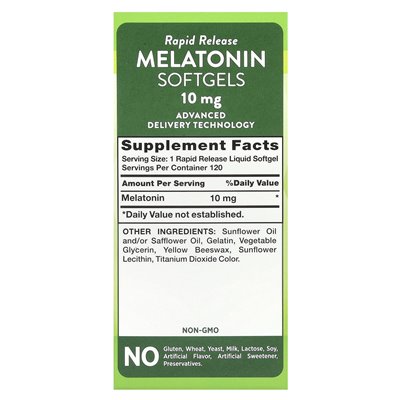 Nature's Truth, Melatonin, schnelle Freisetzung, 10 mg, 120 flüssige Softgelkapseln