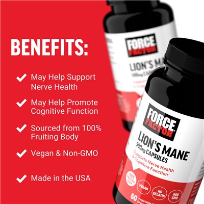 Force Factor, Lion's Mane, 500 mg , 60 Vegetable Capsules