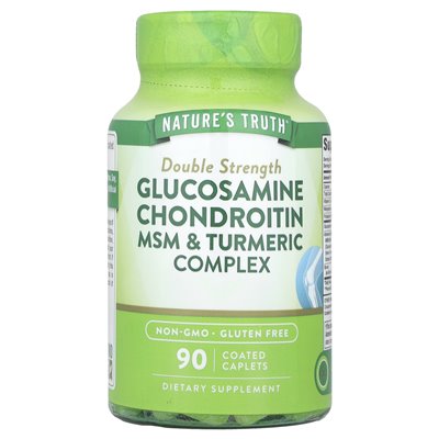 Nature's Truth, Glucosamin-Chondroitin-MSM- und Kurkuma-Komplex mit doppelter Wirkungsstärke, 90 überzogene Kapseln