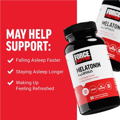 Force Factor, Melatonin, 5 mg, 60 Vegetable Capsules Force Factor, Melatonin, 5 mg, 60 Vegetable Capsules