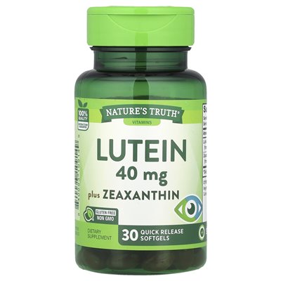 Nature's Truth, Lutein oraz Zeaksanthin, 40 mg, 30 Softgels szybkiego wydania