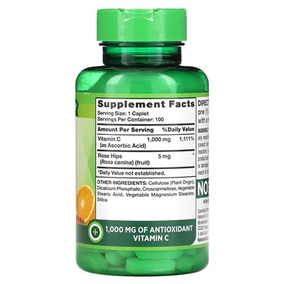 Nature's Truth, Vitamin C Plus Wild Rose Hips, 1000 mg, 100 Capsules