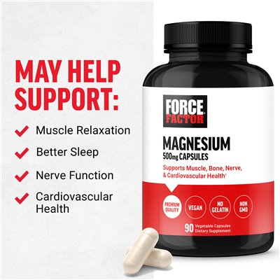 Współczynnik siły, magnez, 500 mg, 90 kapsułek warzywnych Współczynnik siły, magnez, 500 mg, 90 kapsułek warzywnych