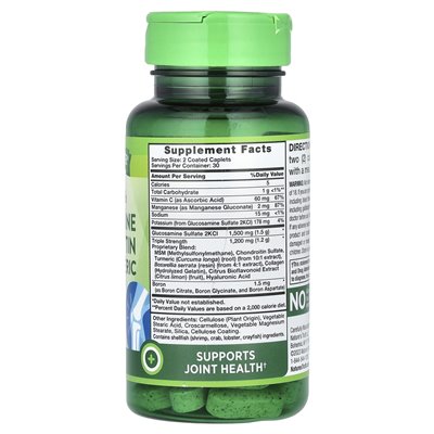 Nature's Truth, Triple Siła glukozamina chondroitin MSM i kompleks kurkumy, 60 powlekanych kapleczek