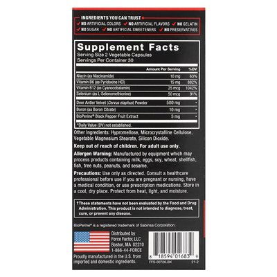 Strength Factor, Deer Antler Velvet (IGF-1), 60 Capsules