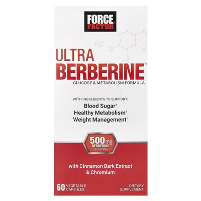 Współczynnik siły, ultra berberyna, wzór glukozy i metabolizmu, 500 mg, 60 kapsułek warzywnych (250 mg na kapsułkę) Współczynnik siły, ultra berberyna, wzór glukozy i metabolizmu, 500 mg, 60 kapsułek warzywnych (250 mg na kapsułkę)