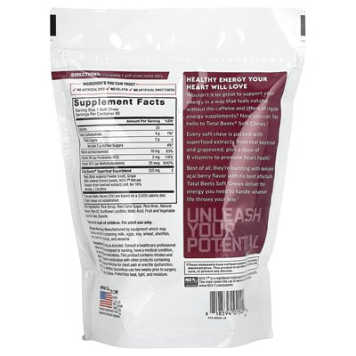 Współczynnik siły, ogół buraków®, zdrowa energia + przeciwutleniacze, jagoda Acai, 60 superfood miękkich żuć