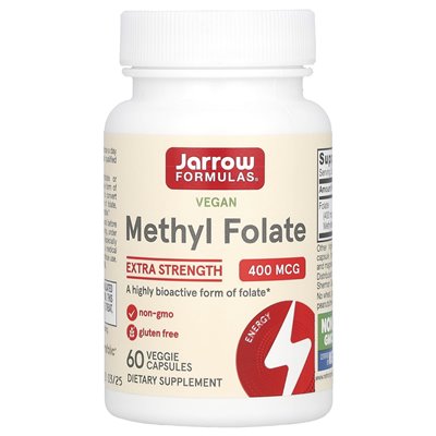 Jarrow Formulas, Vegan Methyl Folate, Extra Strength, 400 mcg, 60 Vegetarian Capsules
