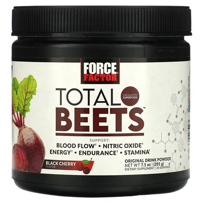 Force Factor, Total Beets ™, oryginalny proszek do napoju, czarna wiśnia, 7,1 uncji (201 g)