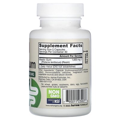 Formuły jarrow, guma mastyka, 1000 mg, 60 kapsułek warzywnych (500 mg na kapsułkę)