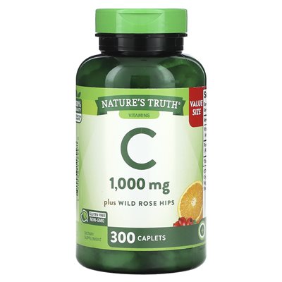 Nature's Truth, Vitamin C plus Hagebutten, 1000 mg, 300 Kapseln