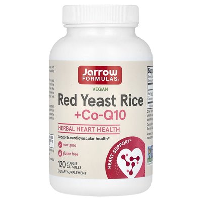 Jarrow Formulas, veganer roter Hefereis + Ko-Q10, 120 vegetarische Kapseln Jarrow Formulas, veganer roter Hefereis + Ko-Q10, 120 vegetarische Kapseln