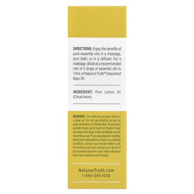 Prawda natury, czysty olejek eteryczny, oczyszczająca cytryna, 0,51 fl oz (15 ml)